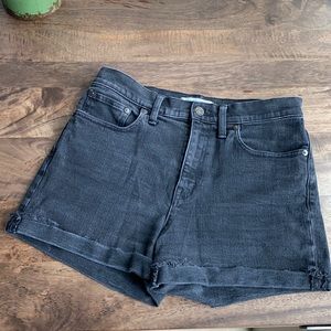 Madewell High Rise Denim Shorts in Black 27